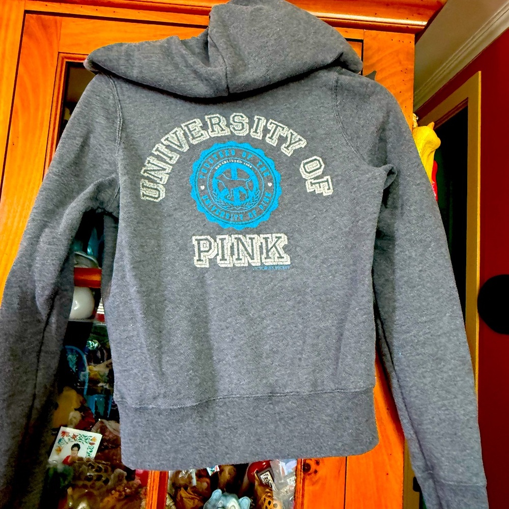 PINK Victoria's Secret Gray Hoodie Jacket
